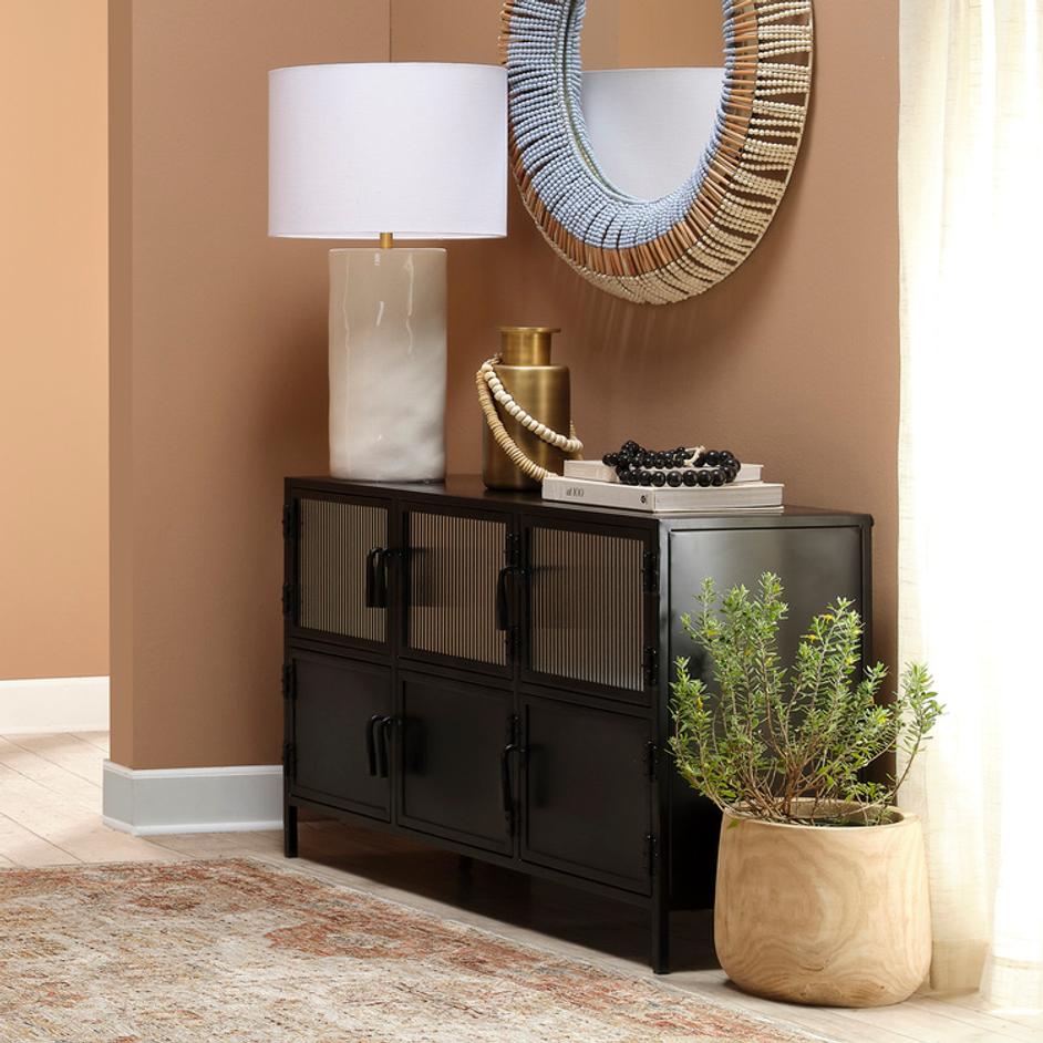  Vitrino 6 Door Iron Console by Jamie Young