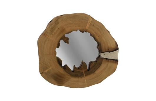 Molten Mirror Wall Tile, Poured Aluminum in Wood by PHILLIPS COLLECTION