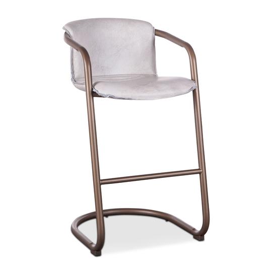 Portofino Leather Bar Chair Vintage White by Home Trends & Design