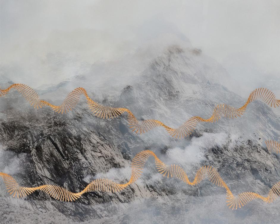 MYSTIC MOUNTAIN - 72" X 30" - BLACK FRAME by Sunpan