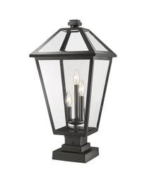 Talbot 3 Light Outdoor Pier Mounted Fixture in Black Finish by Z-Lite