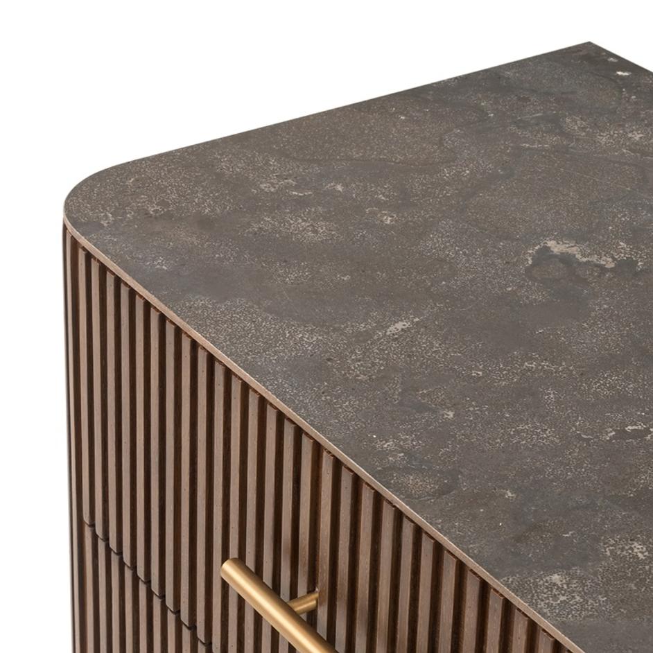 Fletcher Large Nightstand In Terra Brown by FOUR HANDS