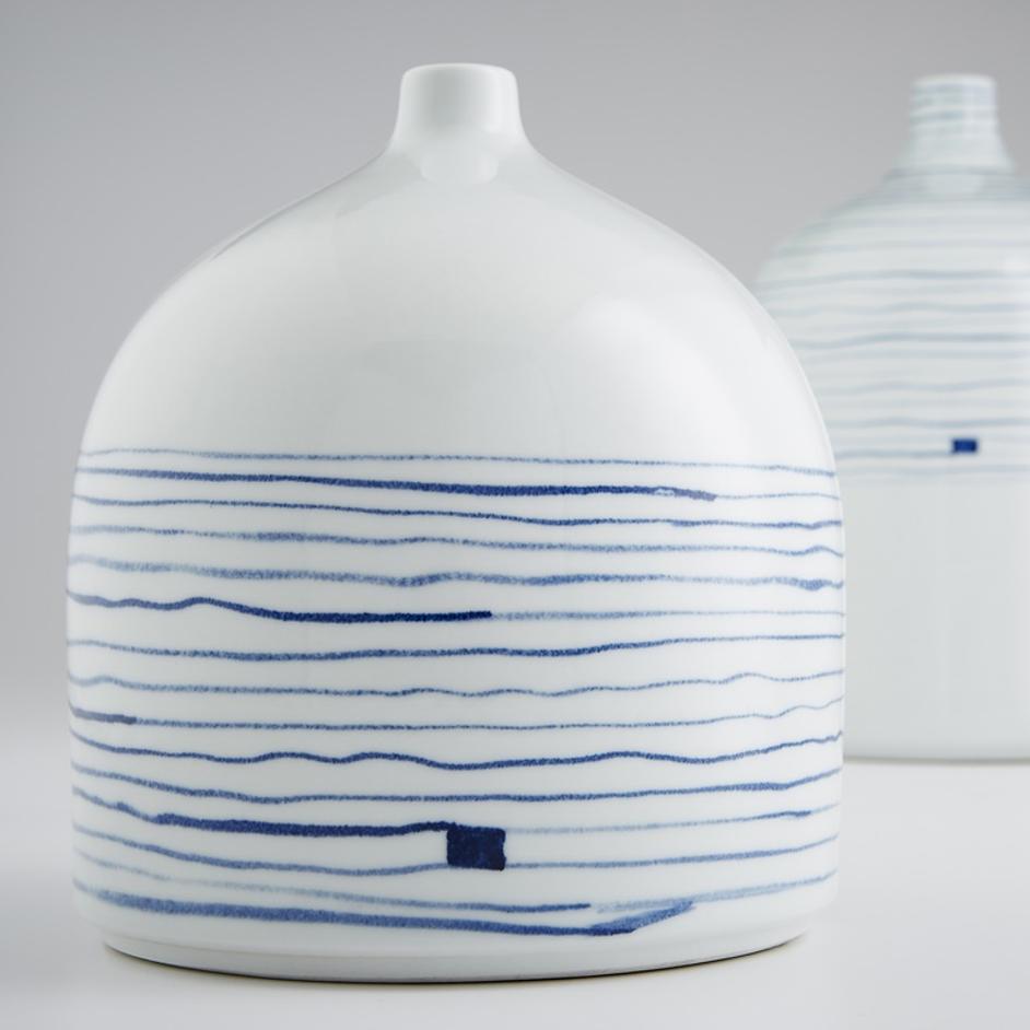 Whirlpool Vase in Blue and White by Cyan Design