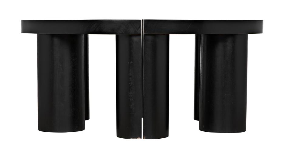 Pluto Mahogany Coffee Table in Hand-Rubbed Black by Noir Furniture