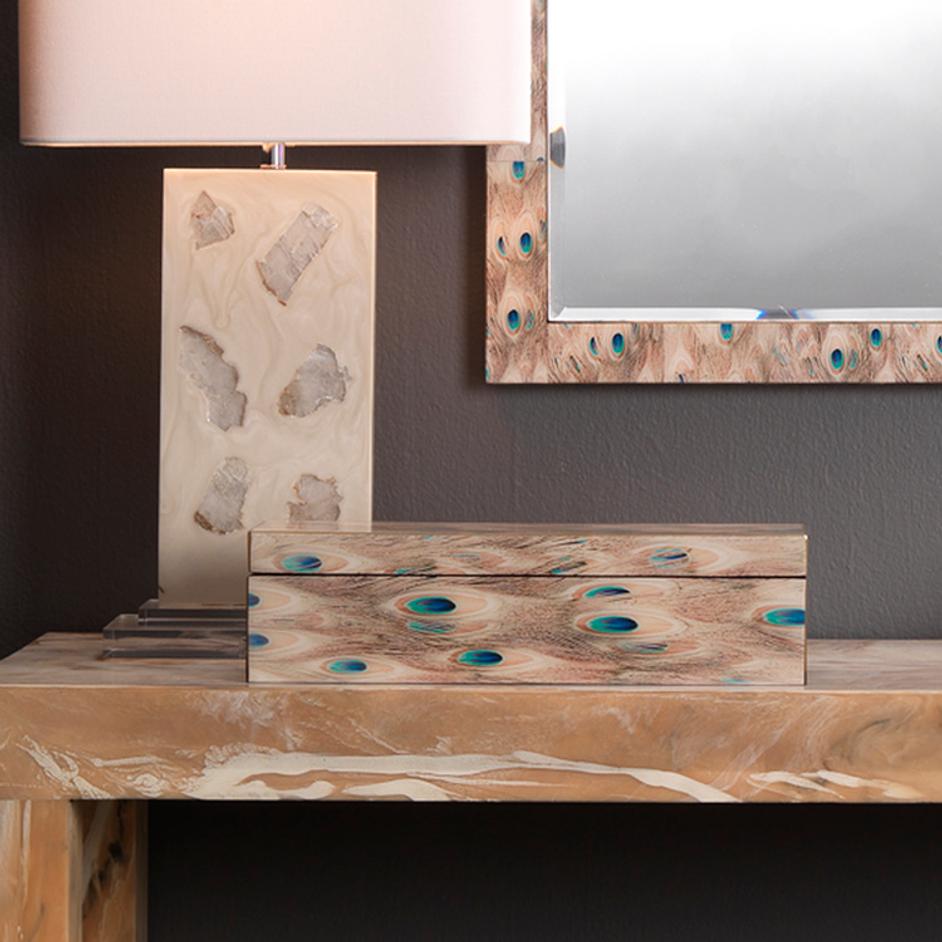 Plume Peacock Decorative Box by Jamie Young