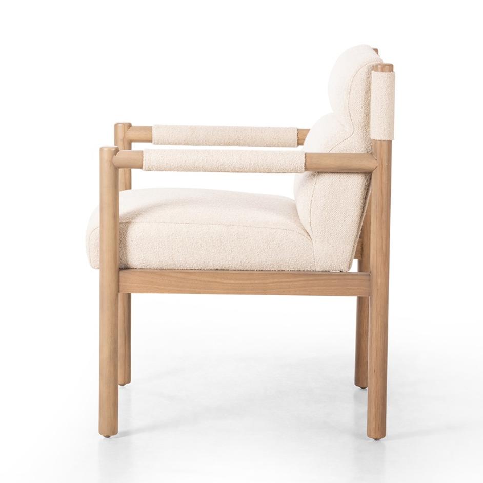 Kiano Dining Armchair In Charter Oatmeal by FOUR HANDS