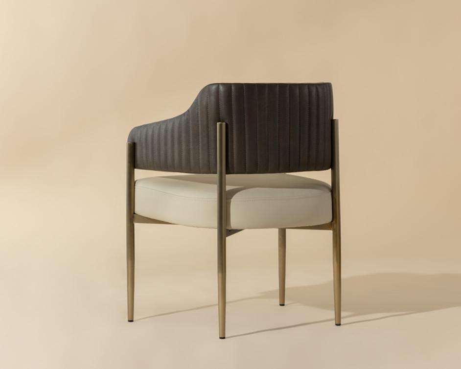 TOVA DINING ARMCHAIR - DILLON CREAM / BRAVO ASH by Sunpan