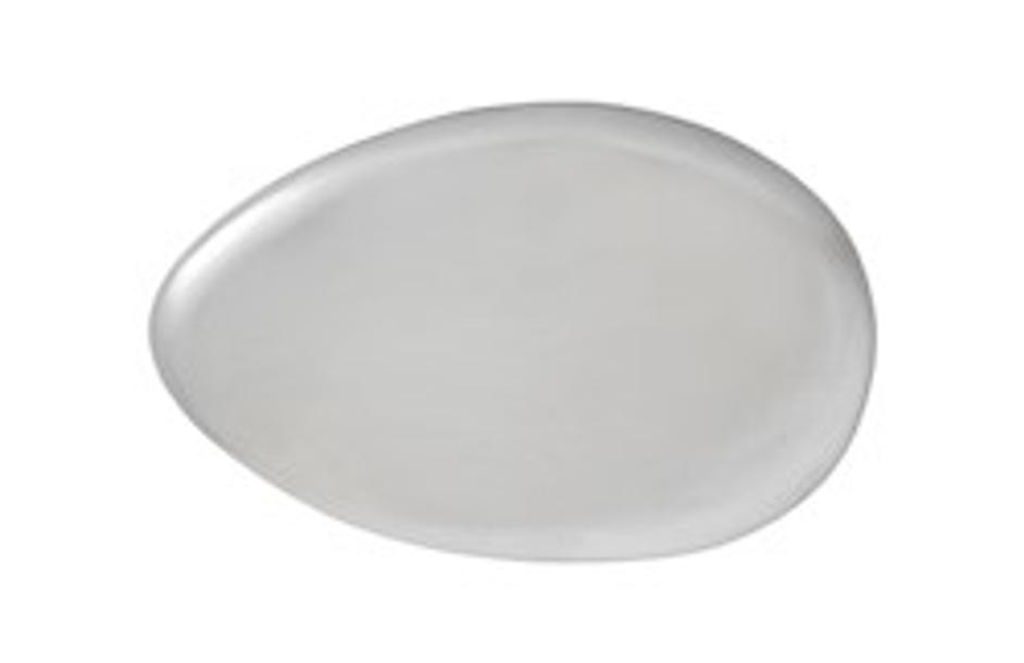 River Stone Cocktail Table, Silver Leaf, Large by PHILLIPS COLLECTION