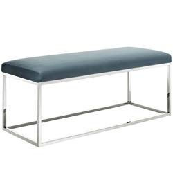Russell Performance Velvet Bench In Sea Blue by Modway Furniture