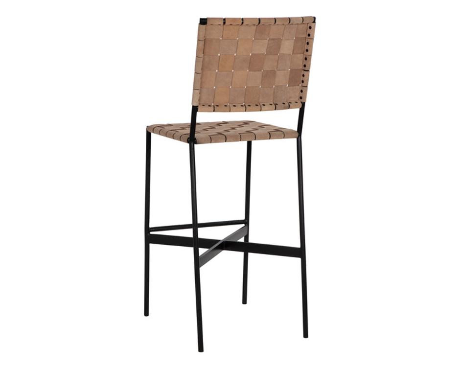 OMARI BARSTOOL - SUEDE LIGHT TAN LEATHER by Sunpan