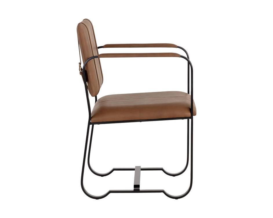 GARRETT DINING ARMCHAIR - COGNAC LEATHER by Sunpan