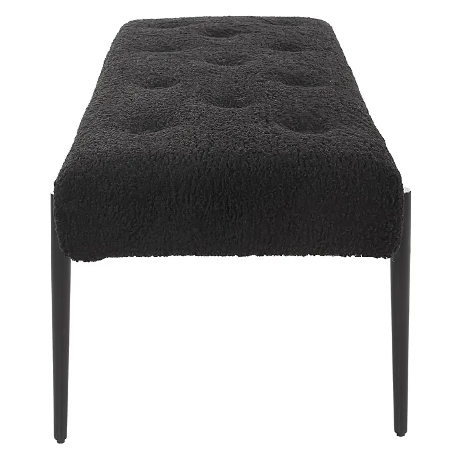 Olivier Modern Black Bench by Uttermost