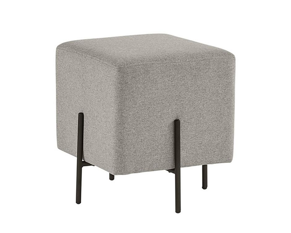 Heston Ottoman - Black - Dorset Platinum by Sunpan