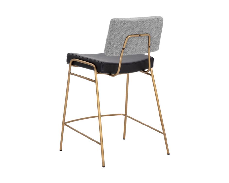 BRINLEY COUNTER STOOL - GOLD - NIGHTFALL BLACK / CHACHA GREY by Sunpan