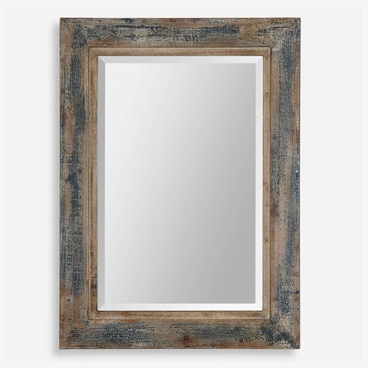 Bozeman Distressed Blue Mirror by Uttermost