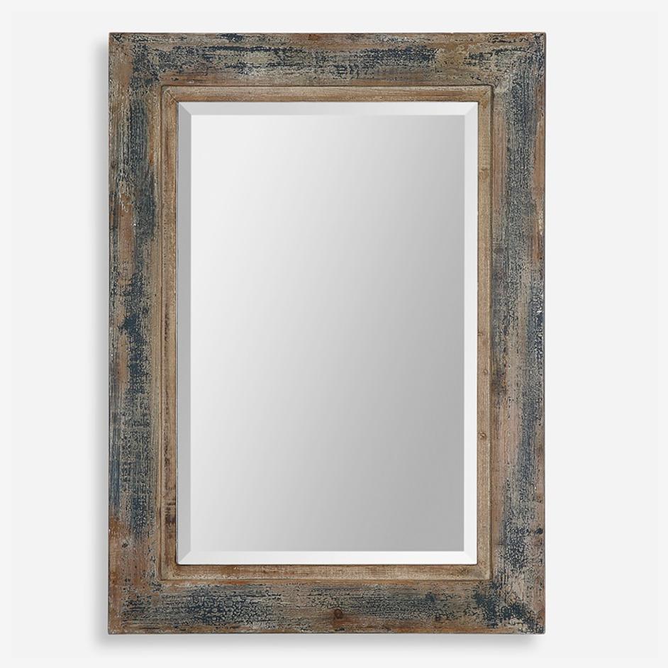Bozeman Distressed Blue Mirror by Uttermost