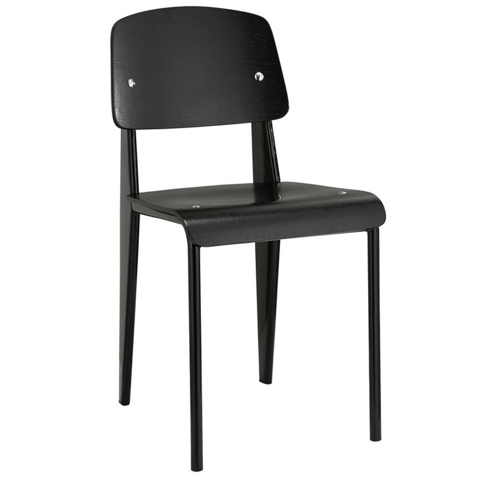 Malta Dining Side Chair In Black Black by Modway Furniture