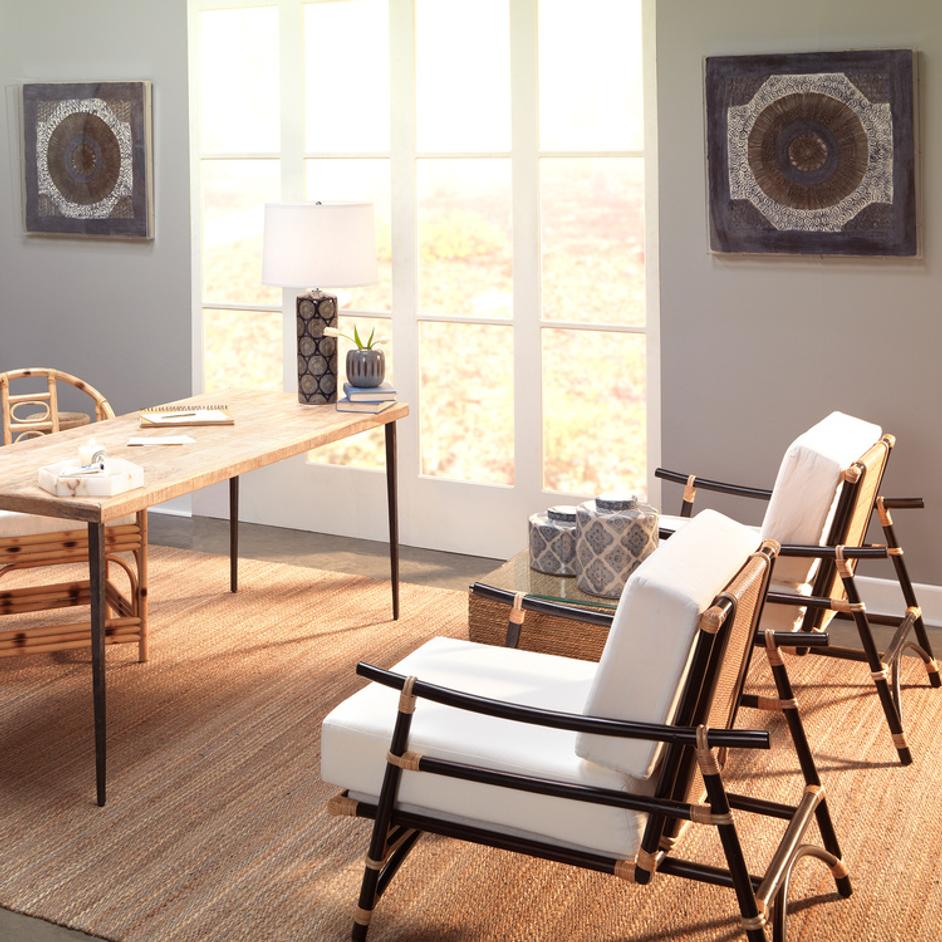 Batik Square Framed Wall Art, Indigo Paper by Jamie Young