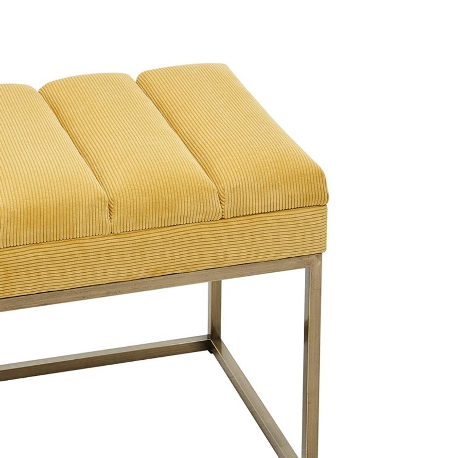 Darius Fabric Bench In Montello Yellow by New Pacific Direct
