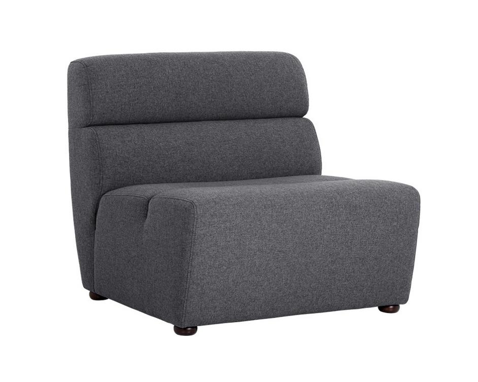 Cornell Modular - Armless Chair - Polo Club Kohl Grey by Sunpan
