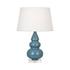 Steel Blue Small Triple Gourd Accent Lamp by Robert Abbey