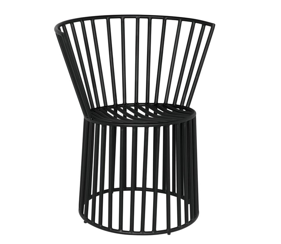 Ellsworths Industrial Steel Chair in Matte Black by Noir Furniture