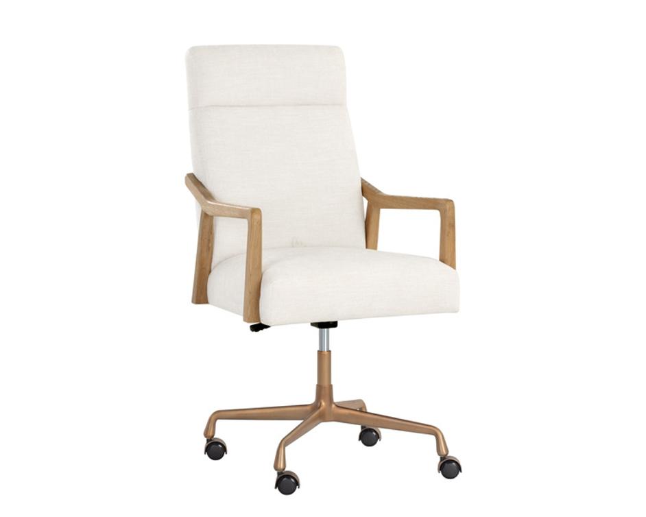 COLLIN OFFICE CHAIR - NATURAL - HEATHER IVORY TWEED by Sunpan
