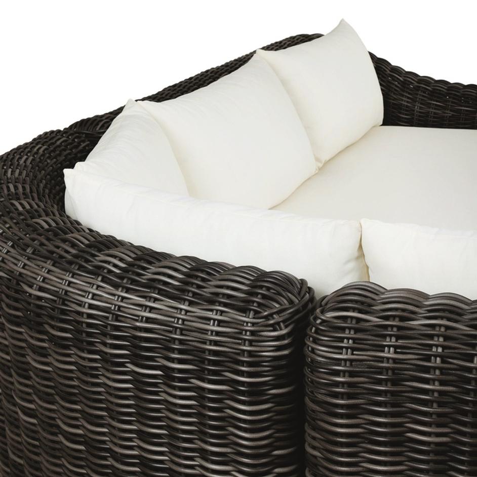 Messina Outdoor 3-Piece Sectional In Natural Teak-FSC-Venao Ivory-Chunky Charcoal Woven by Four Hands