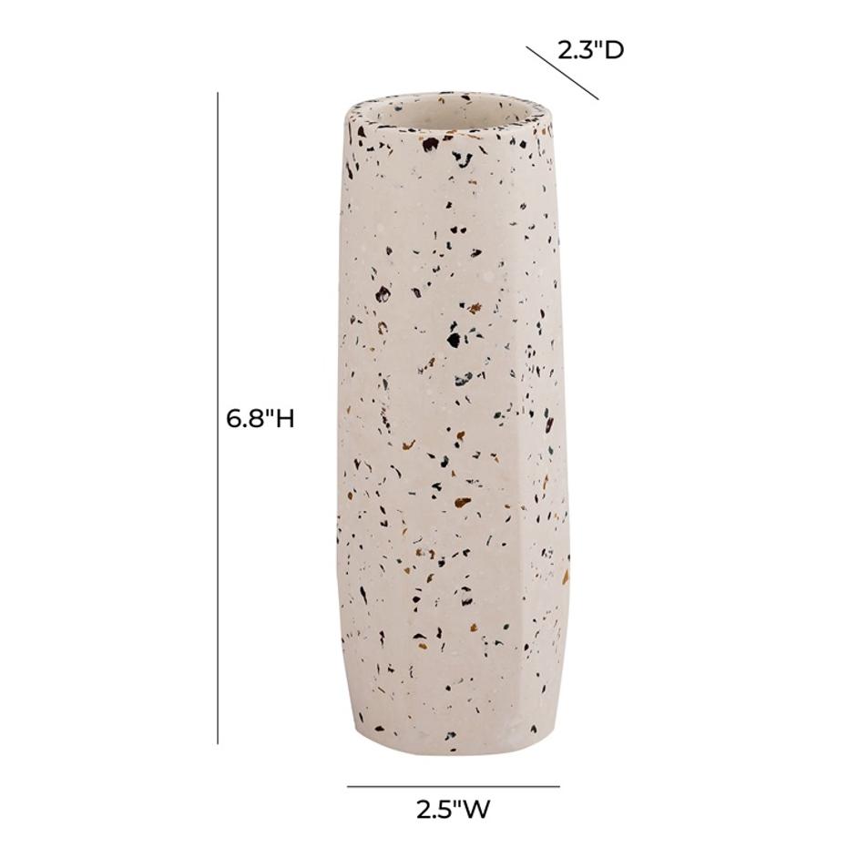 Terrazzo White Vase - Small Skinny by tov furniture