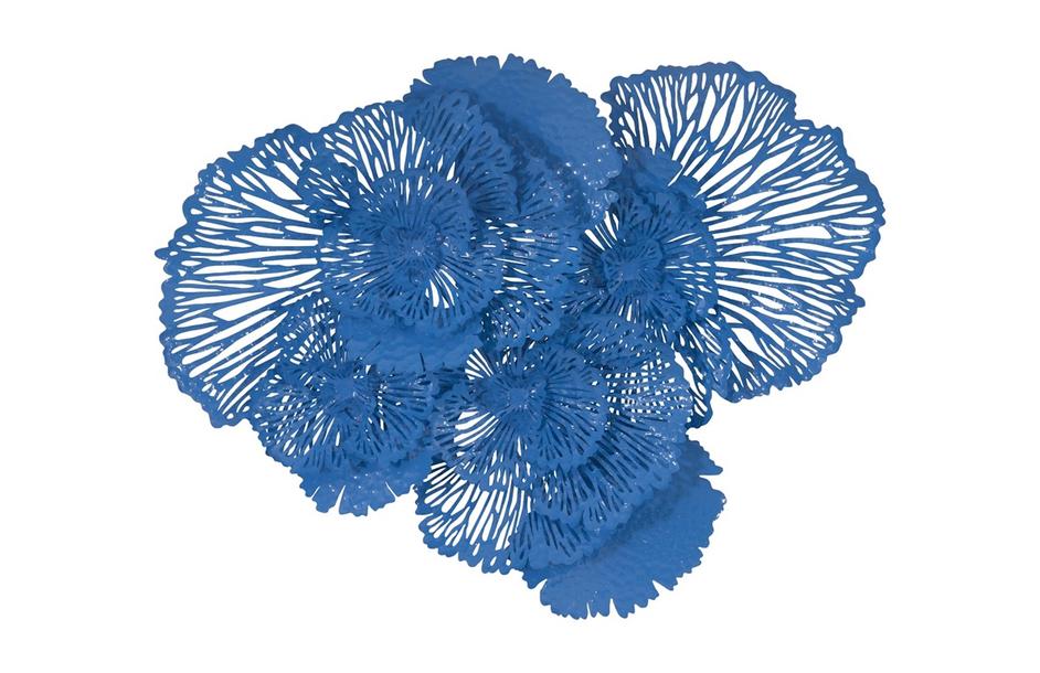 Flower Wall Art, Large, Blue, Metal by PHILLIPS COLLECTION