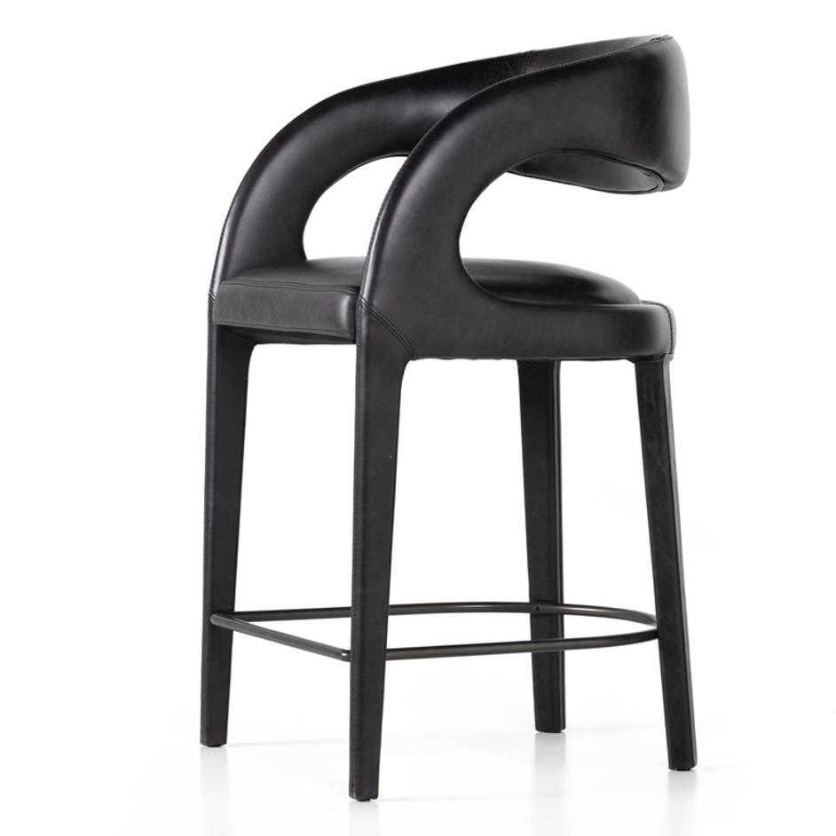 Hawkins Stool In Sonoma Black In Counter by FOUR HANDS