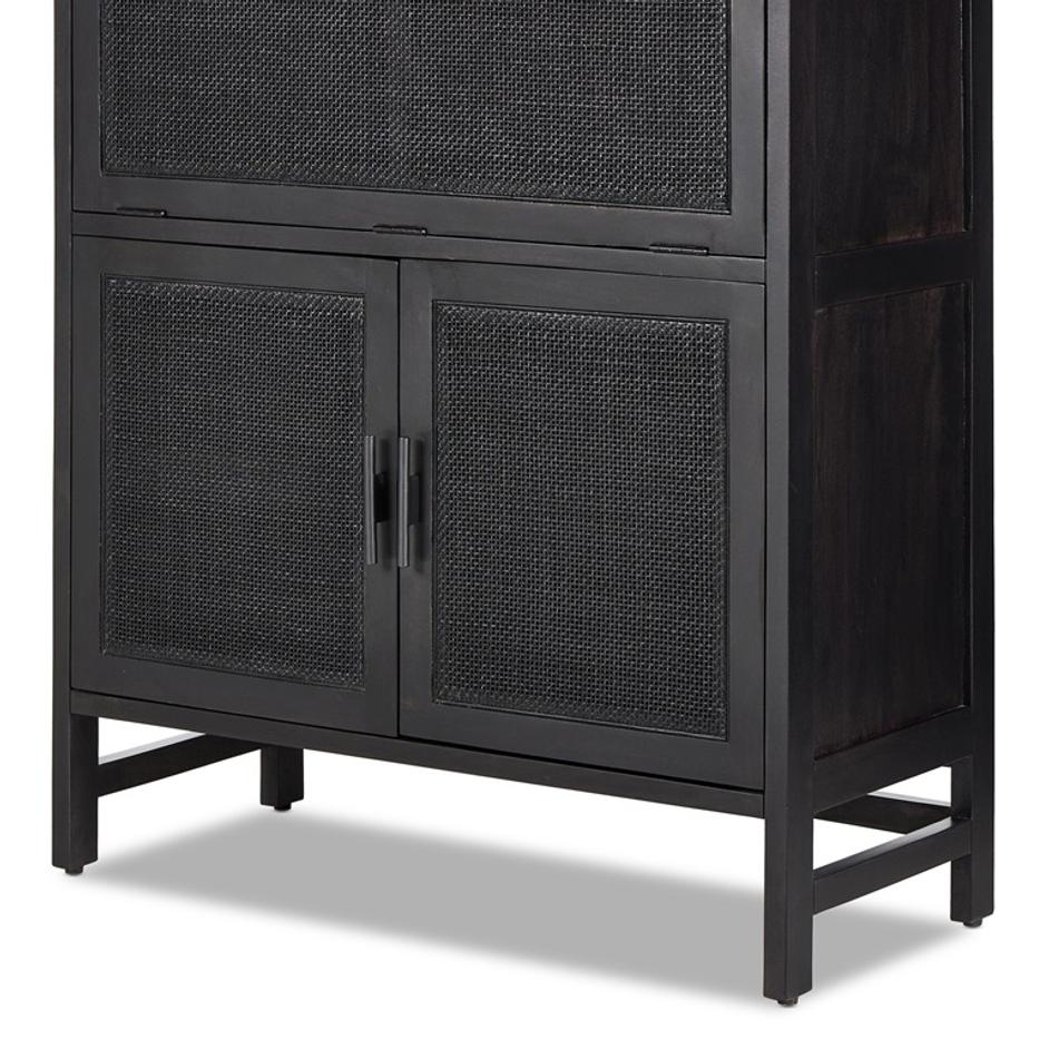 Caprice Bar Cabinet - Black Wash Mango by Four Hands