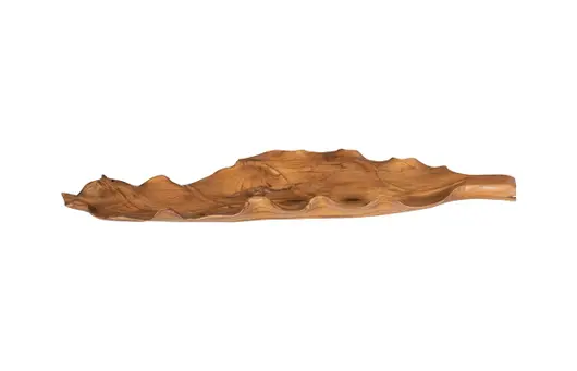 Leaf Bowl, Teak Wood , Natural Finish by Phillips Collection
