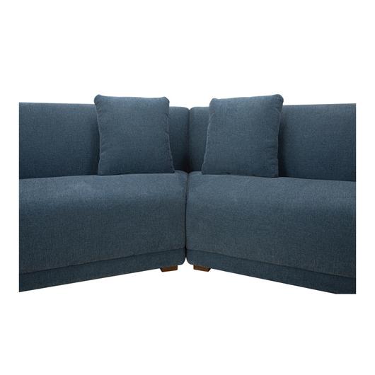 Fraser 3 Piece Modular Sectional with Slipper Deep Blue by Moes Home
