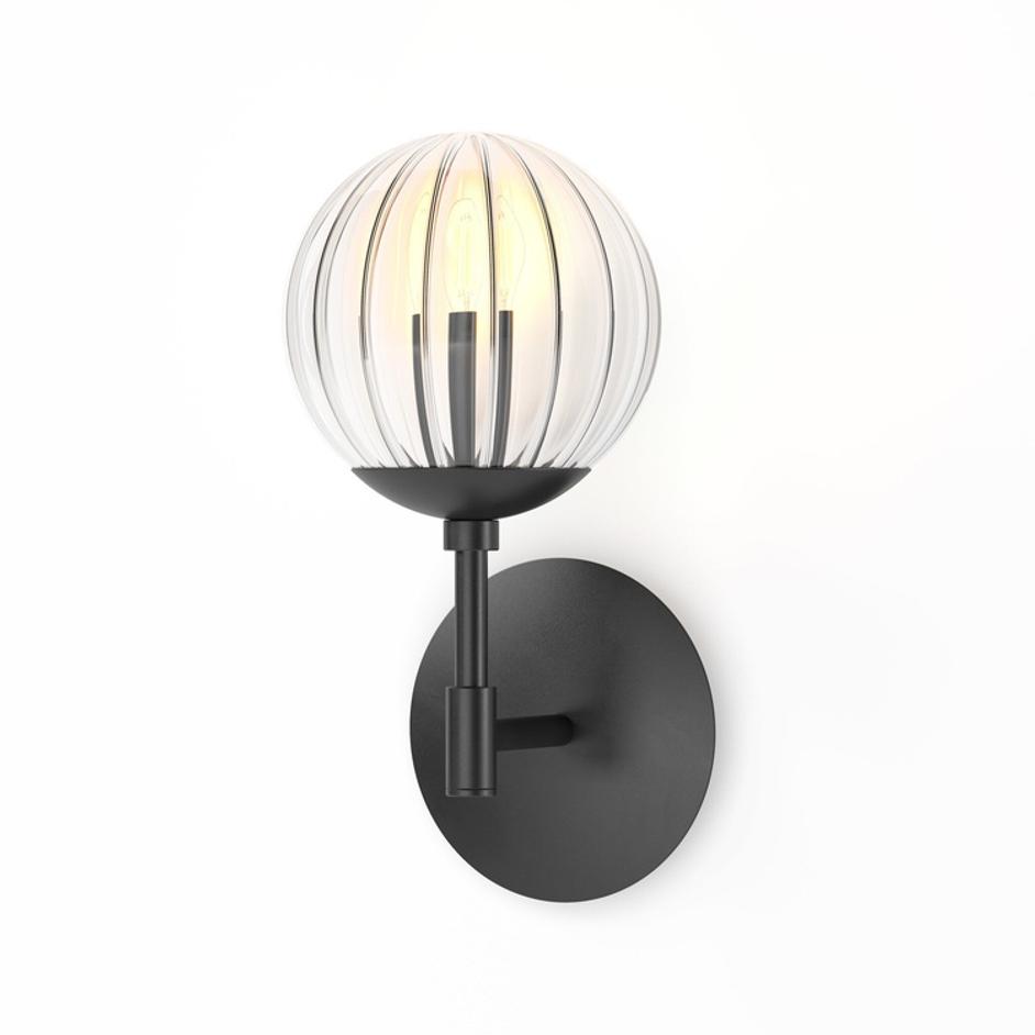 Sunset Sconce In Black Gunmetal And Clear Ribbon Glass by Four Hands