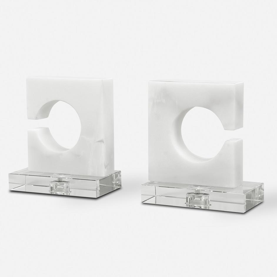 Clarin White & Gray Bookends, S/2 by Uttermost