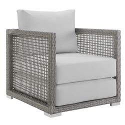 Harman Rattan Outdoor Patio Armchair In Gray White by Modway Furniture