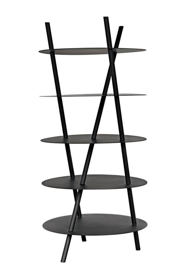 Gautama Industrial Steel Shelf in Matte Black by Noir Furniture