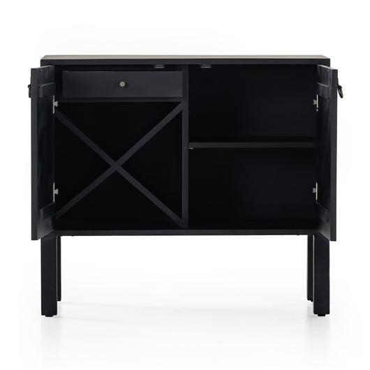 Isador Bar Cabinet In Black Wash Poplar by FOUR HANDS