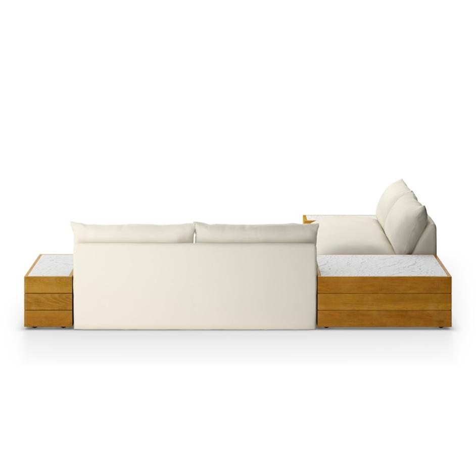 Grant Outdoor 2 Pc Sec W/Coffee&end In Crm by FOUR HANDS