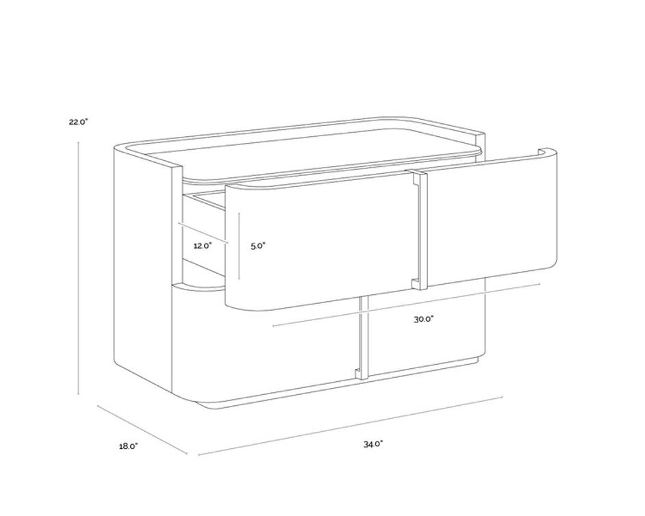 JAMILLE NIGHTSTAND - LARGE - COGNAC by Sunpan