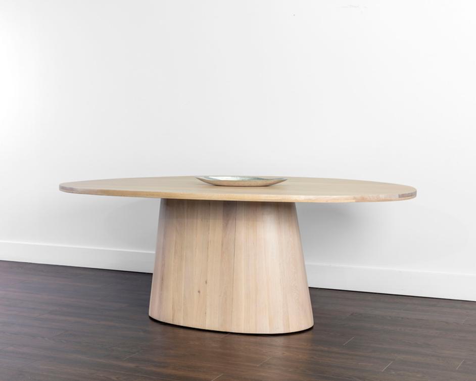 ELINA DINING TABLE - OVAL - LIGHT OAK - 84" by Sunpan