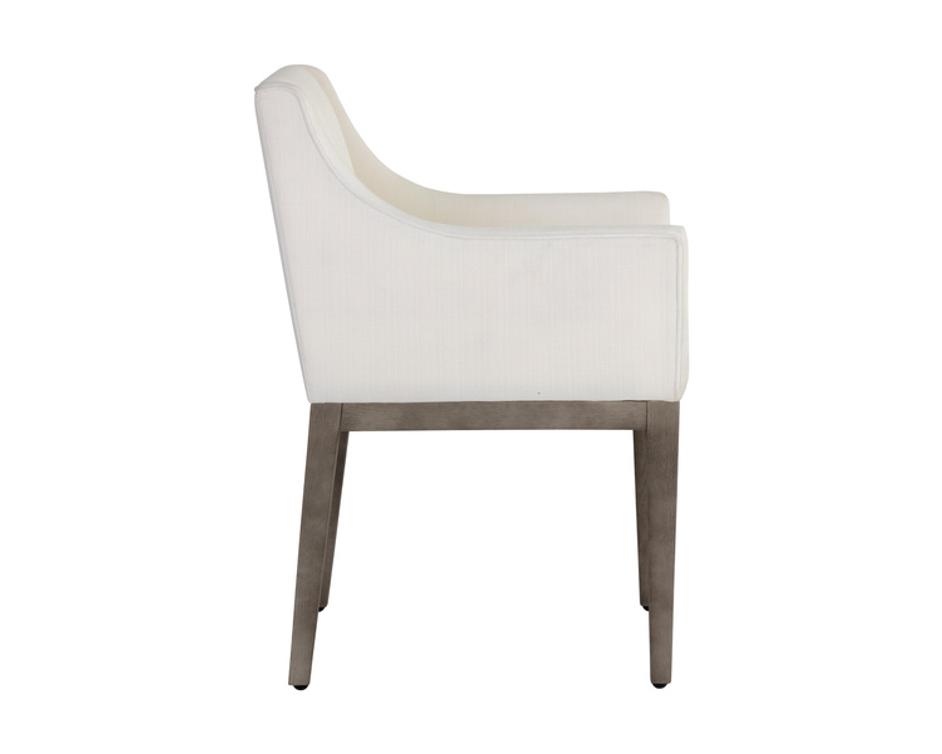 MALIK DINING ARMCHAIR - ASH GREY - LINOSO IVORY by Sunpan