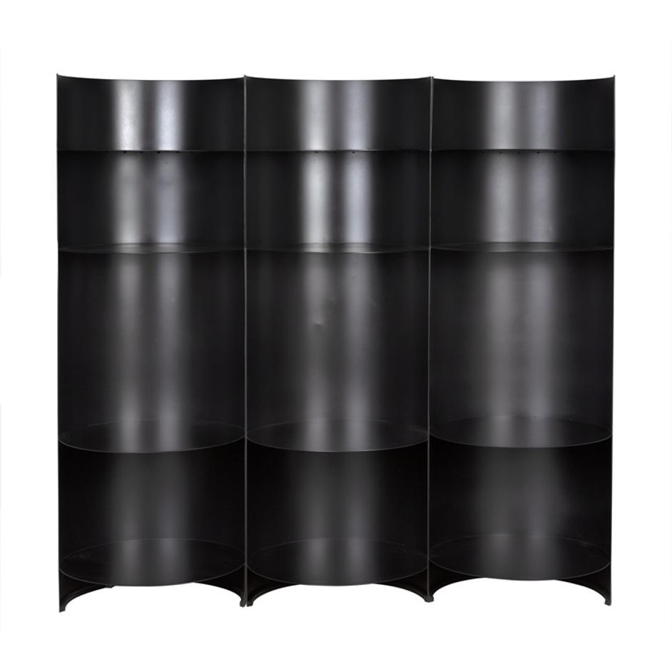 Fassbender Industrial Steel Bookcase Trio in Matte Black by Noir Furniture