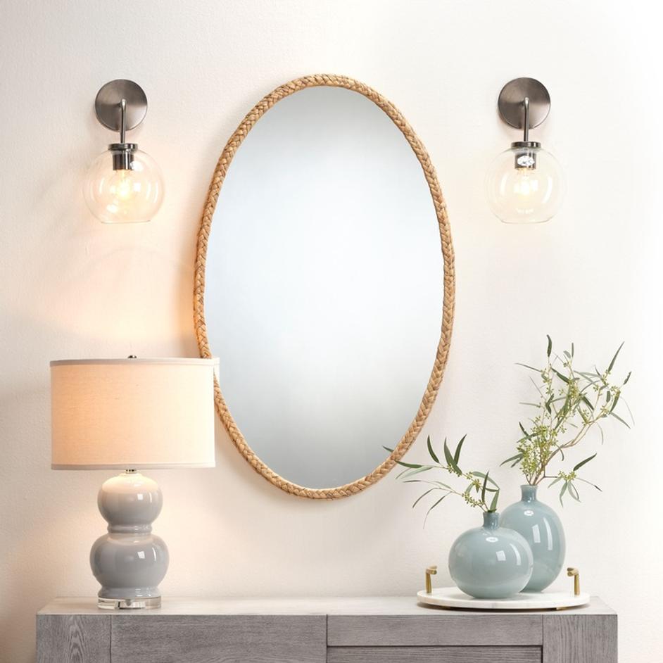 Sparrow Braided Oval Mirror by Jamie Young