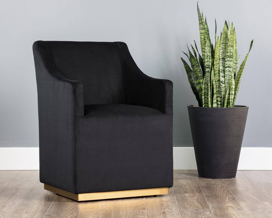 Zane Wheeled Lounge Chair - Abbington Black by Sunpan