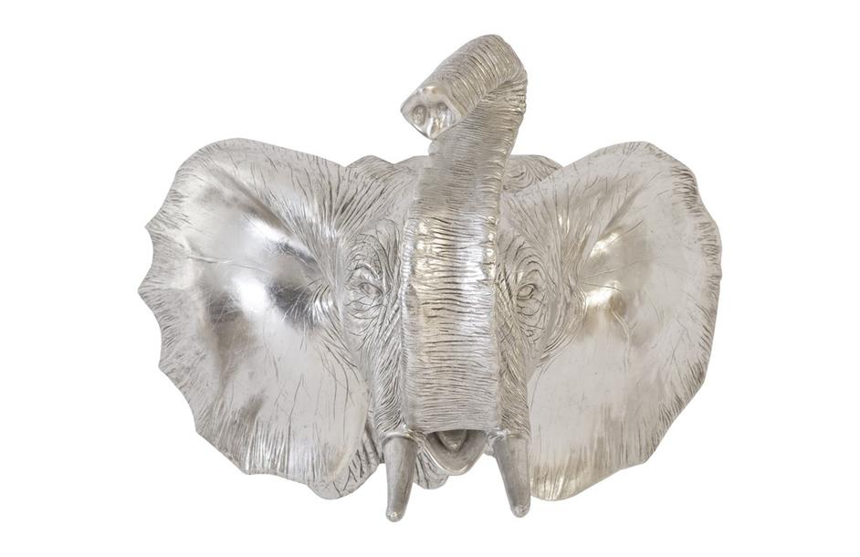 Elephant Wall Art, Resin, Silver Leaf by PHILLIPS COLLECTION