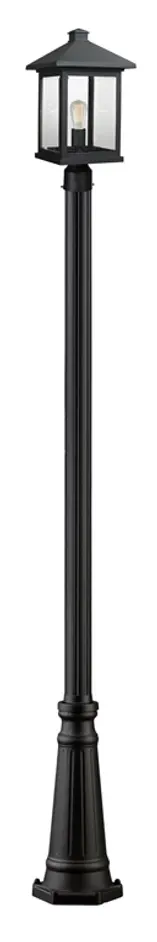 Portland 1 Light Outdoor Post Light in Black Finish by Z-Lite