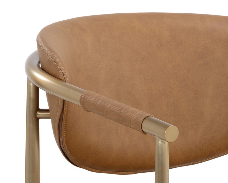 HELOISE DINING ARMCHAIR - MILLIKEN COGNAC by Sunpan
