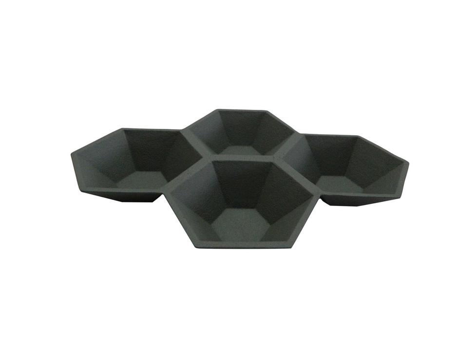 Aluminum 4 Compartment Tray Grey Finish by BIDK Home